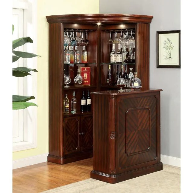 VOLTAIRE Dark Cherry Curio Cabinet Glass Display Case for Collectibles