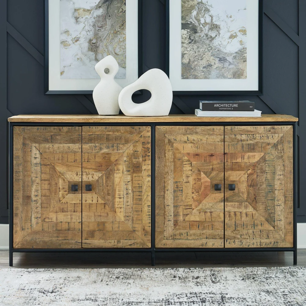 Camney Accent Cabinet - Storage Cabinet with Doors for Living Room