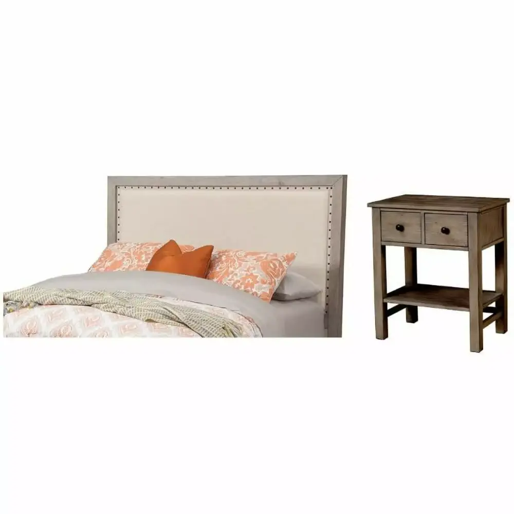 Home Square 2-Piece Set with Timeless California King Headboard & Nightstand