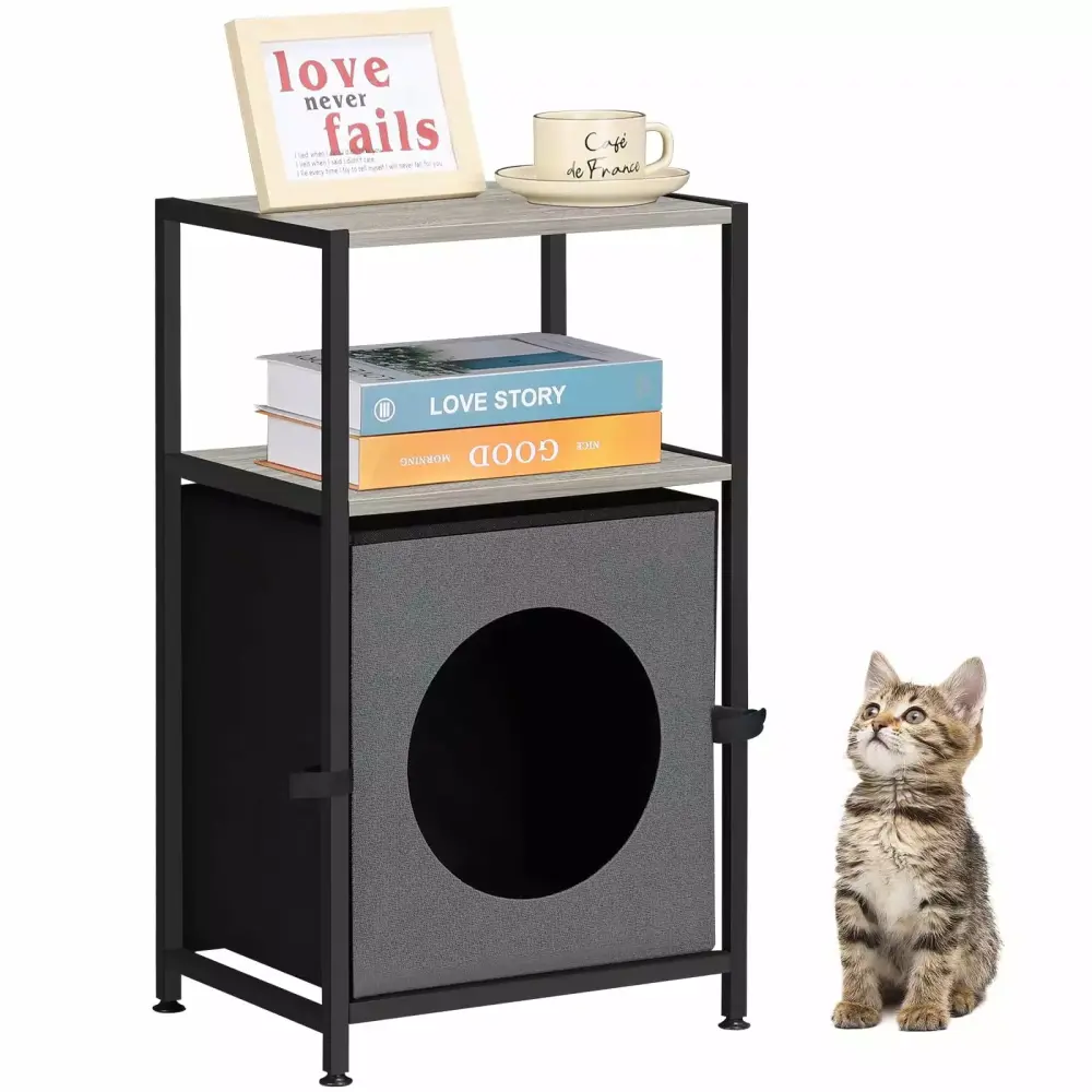Cat Furniture Nightstand Indoor Cats Houtilize End Table Grey