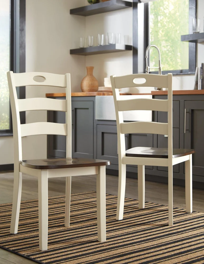 Woodanville Dining Chair Set - 4 Solid Wood Modern Kitchen Chairs with Cushions