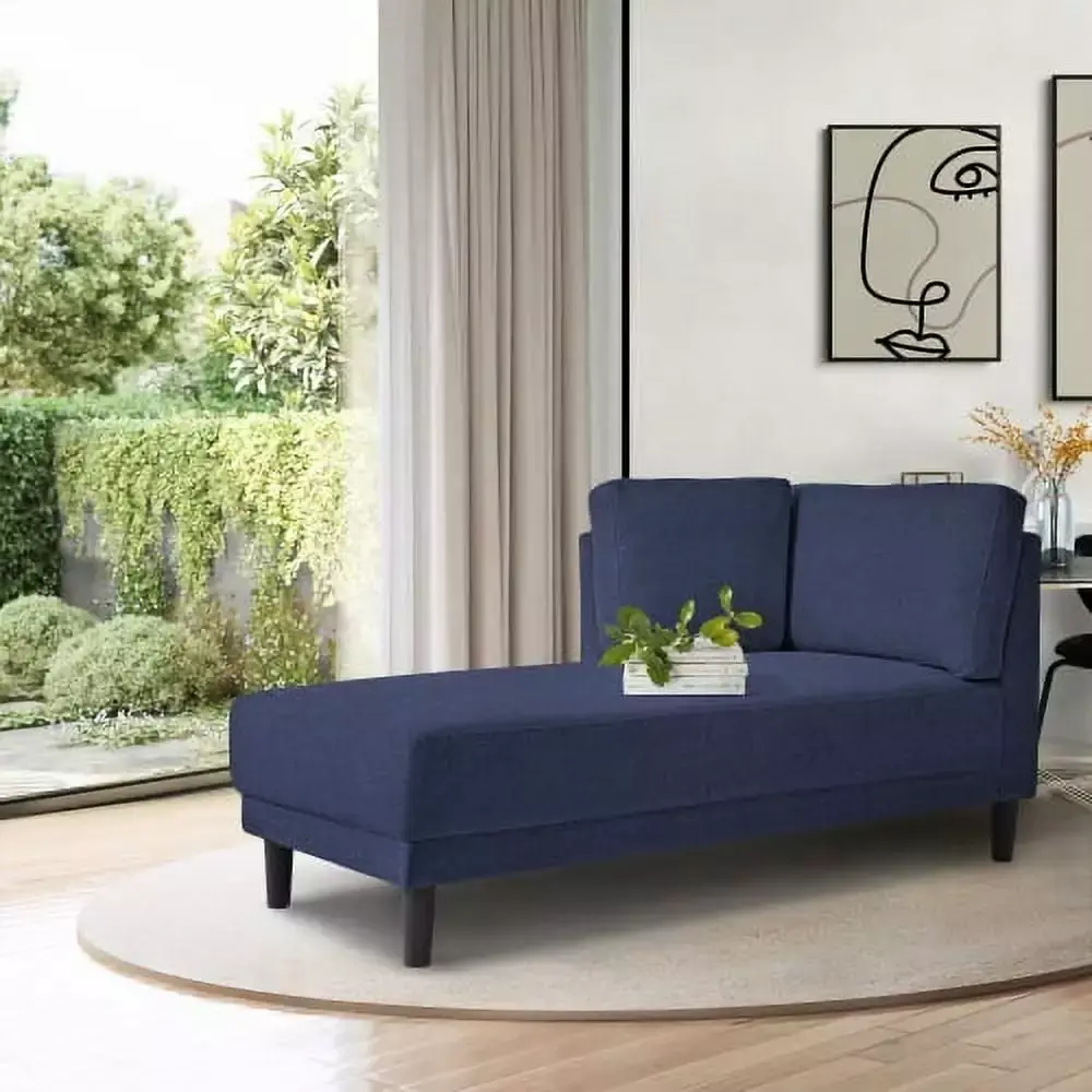 65 Mid-Century Modern Fabric Corner Lounge Chair Upholstered Chaise for Bedroom Office or Small Living Room