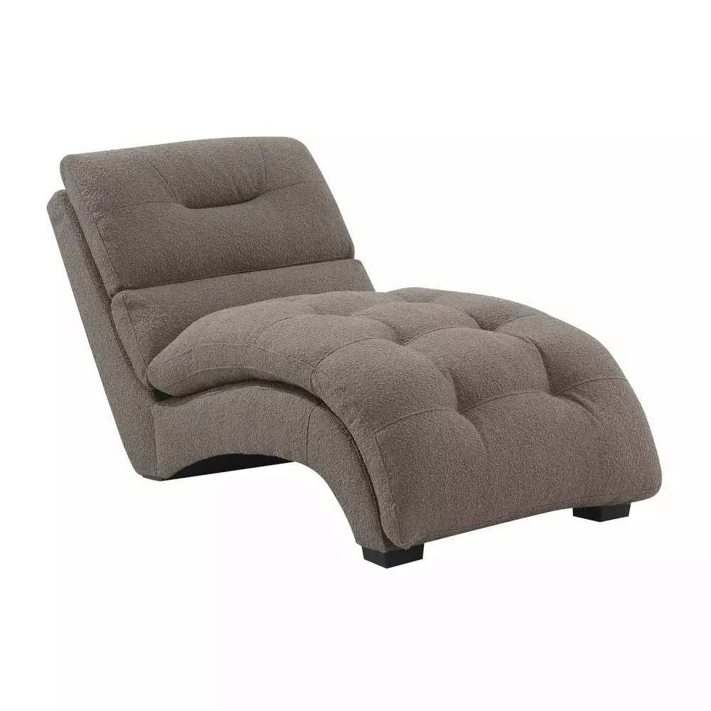 Picket House Furnishings Nicky Chaise in Culp Bloke Hazelnut Upholstered Lounge Chair for Living Room Bedroom