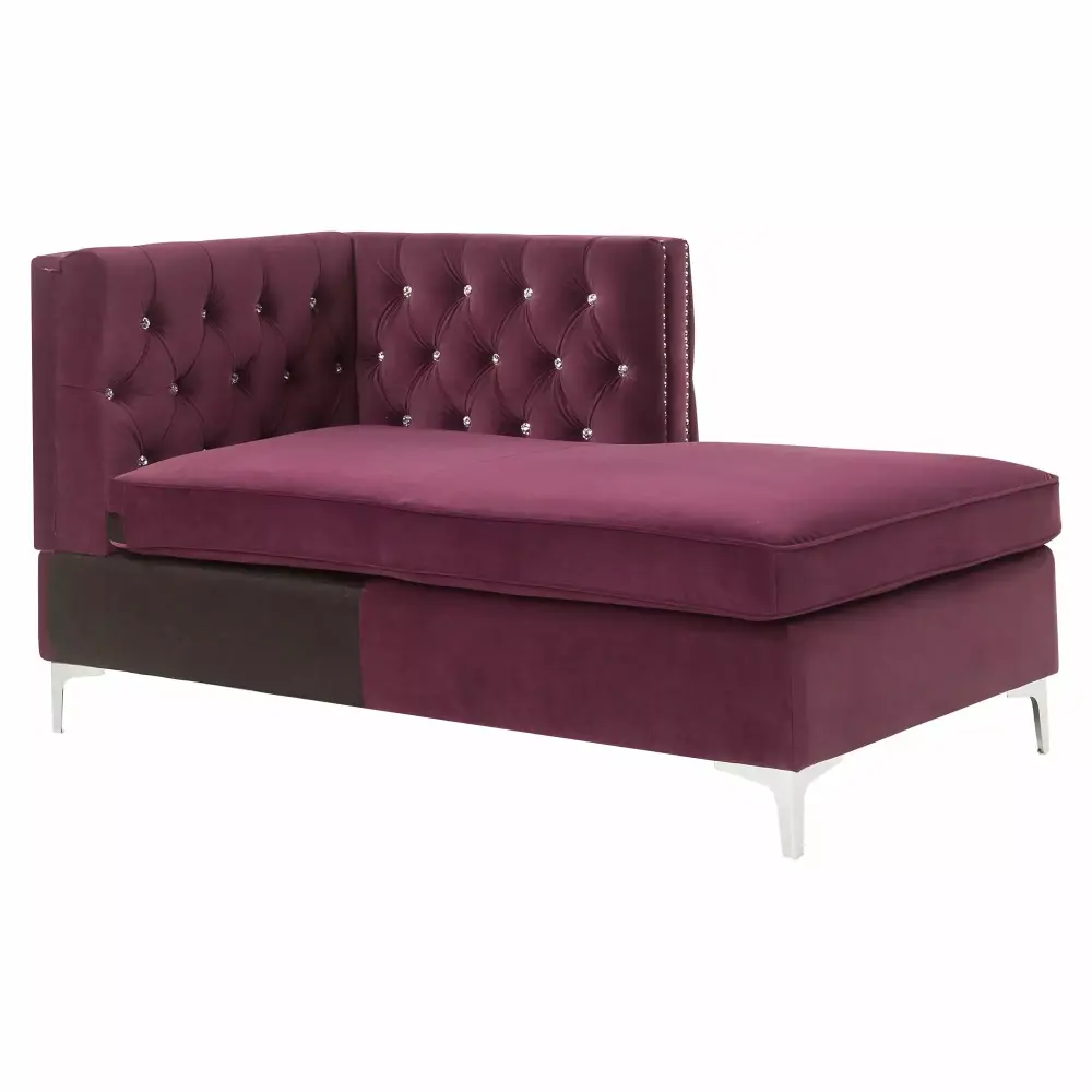 ACME Jaszira Upholstery Modular Chaise Lounge in Burgundy