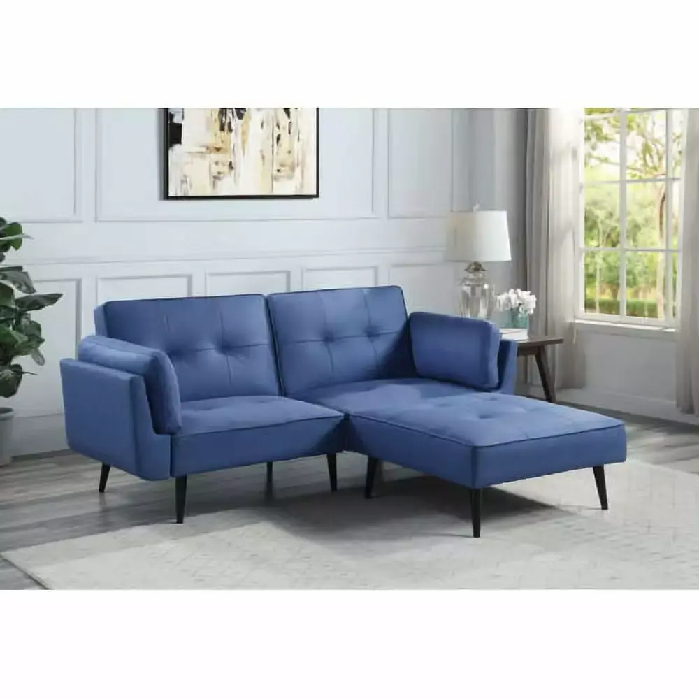 80 Adjustable Sofa Couch with Ottoman - Convertible Sleeper Chaise Lounge
