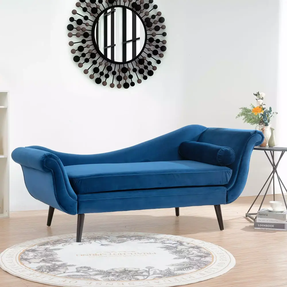 CoSoTower Calvert Contemporary Chaise Lounge with Scroll Arms for Modern Living Room Bedroom Elegant Upholstered Chair