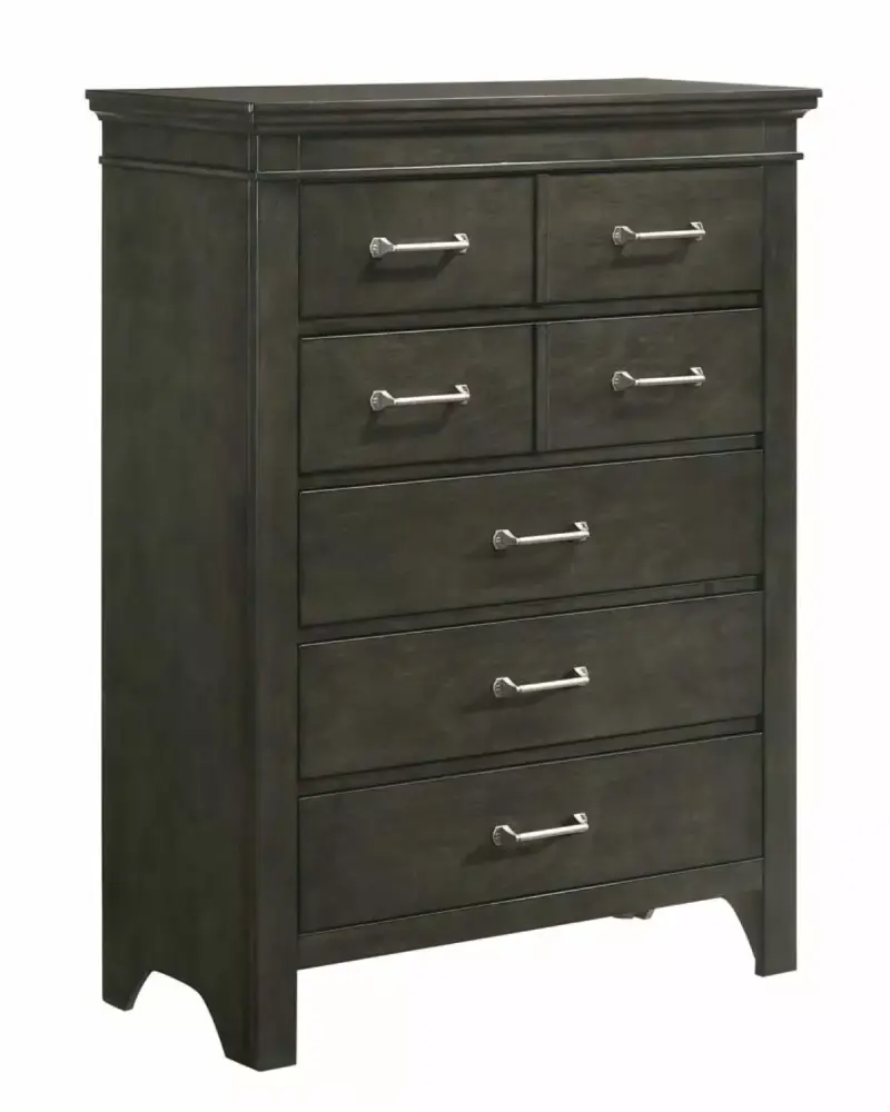 Newberry 7-Drawer Chest Bark Wood - Spacious Storage for Bedroom or Closet