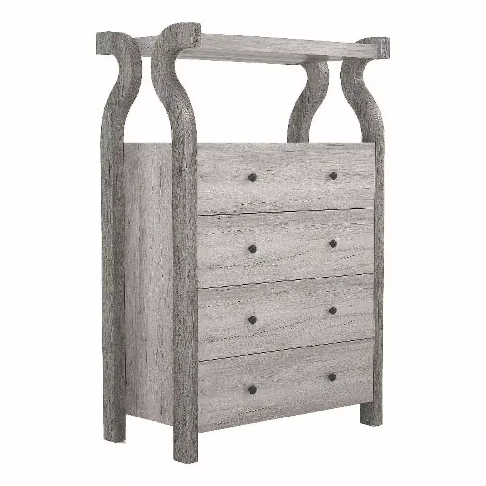 Bowery Hill Farmhoutilize Wood 4-Drawer Chest in Coastal White Finish