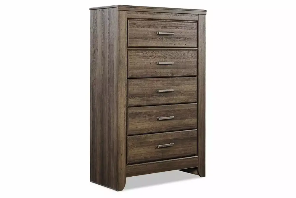 Signature Design by Ashley Juararo 5-Drawer Chest in Dark Brown - Classic Bedroom Storage