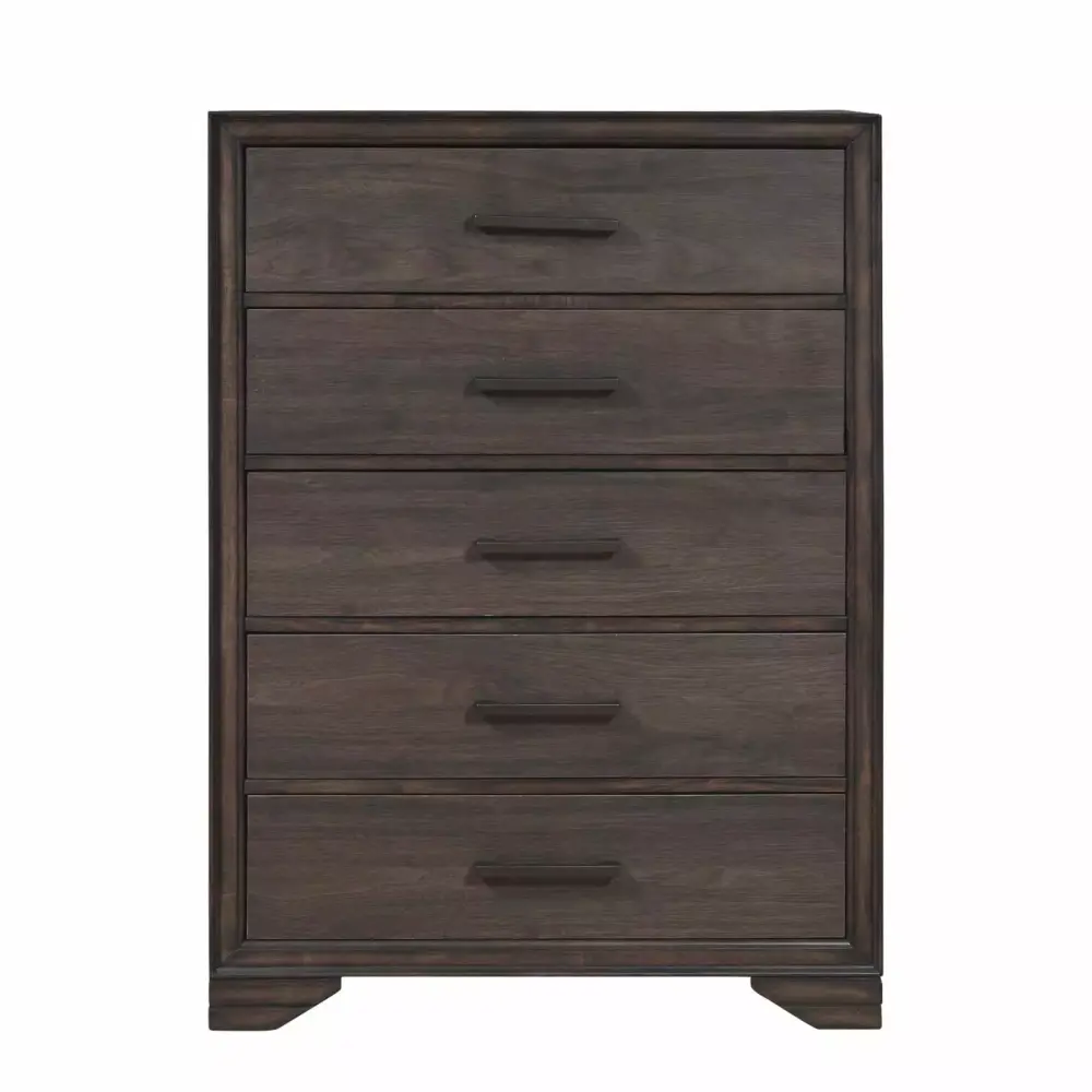 Granite Falls 5 Drawer Kids Wood Chest in Espresso Brown by Samuel Lawrence - Children's Bedroom Storage