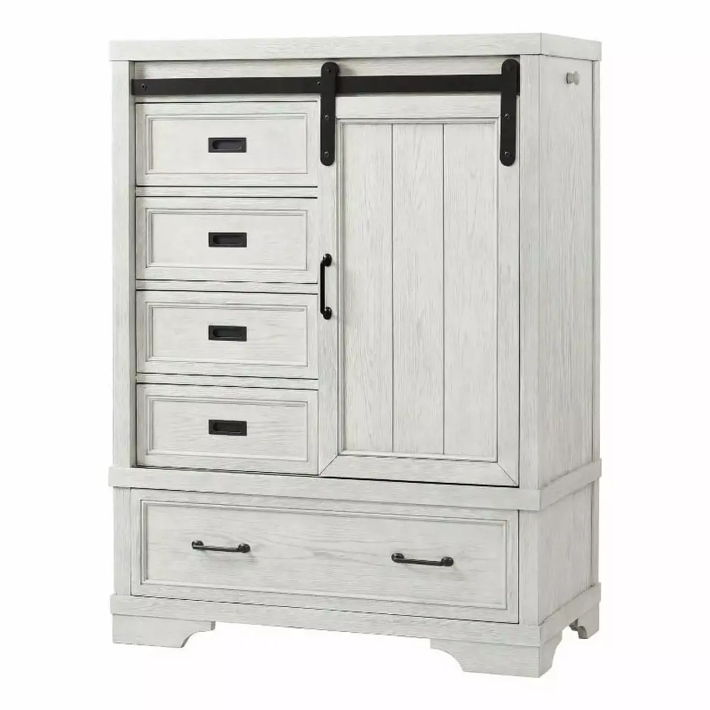 Westwood Design Foundry Traditional Wood Chifferobe in White Dove - Vintage Bedroom Storage