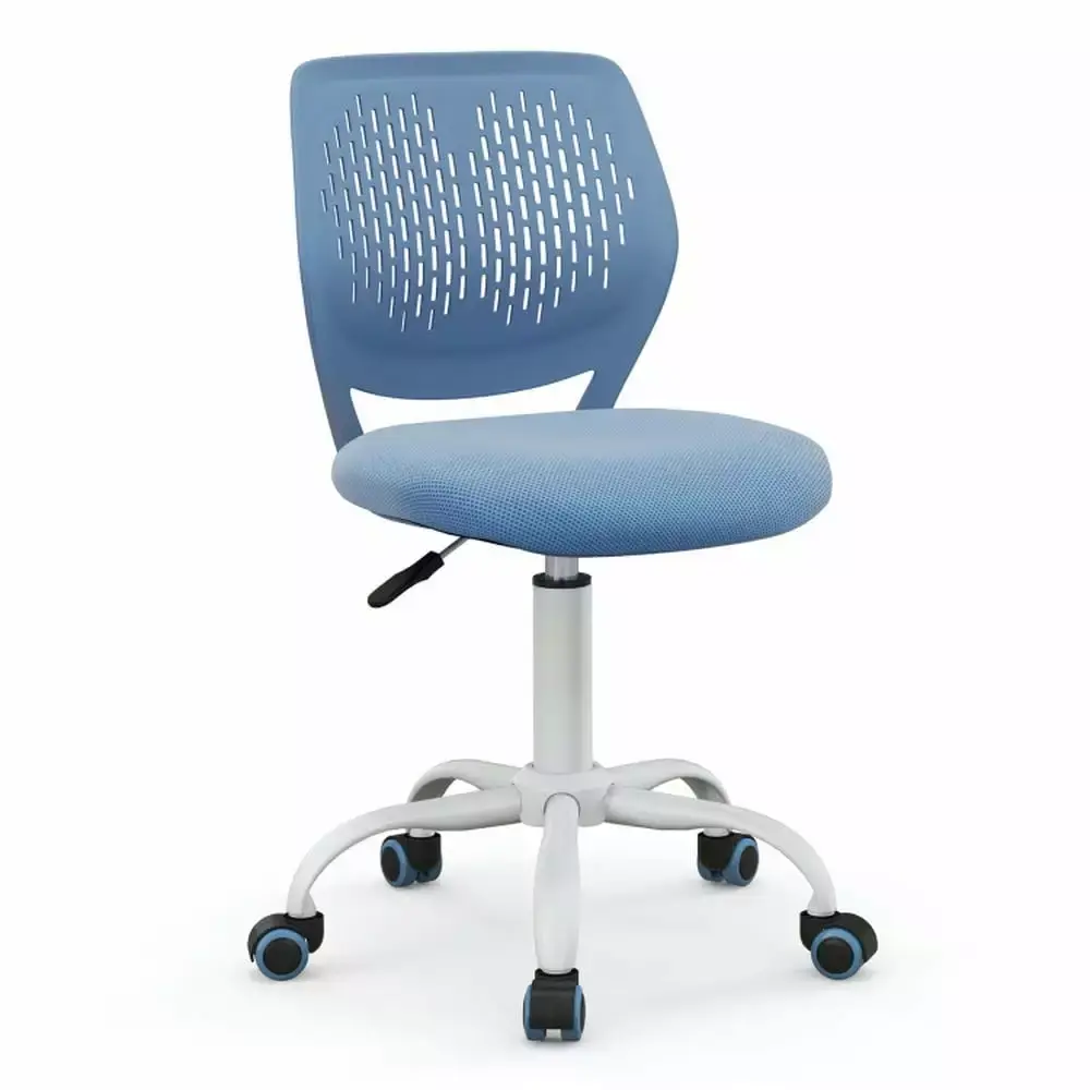 Barara King Armless Study Chair Ergonomic Children Adjustable Height Task Chair Blue