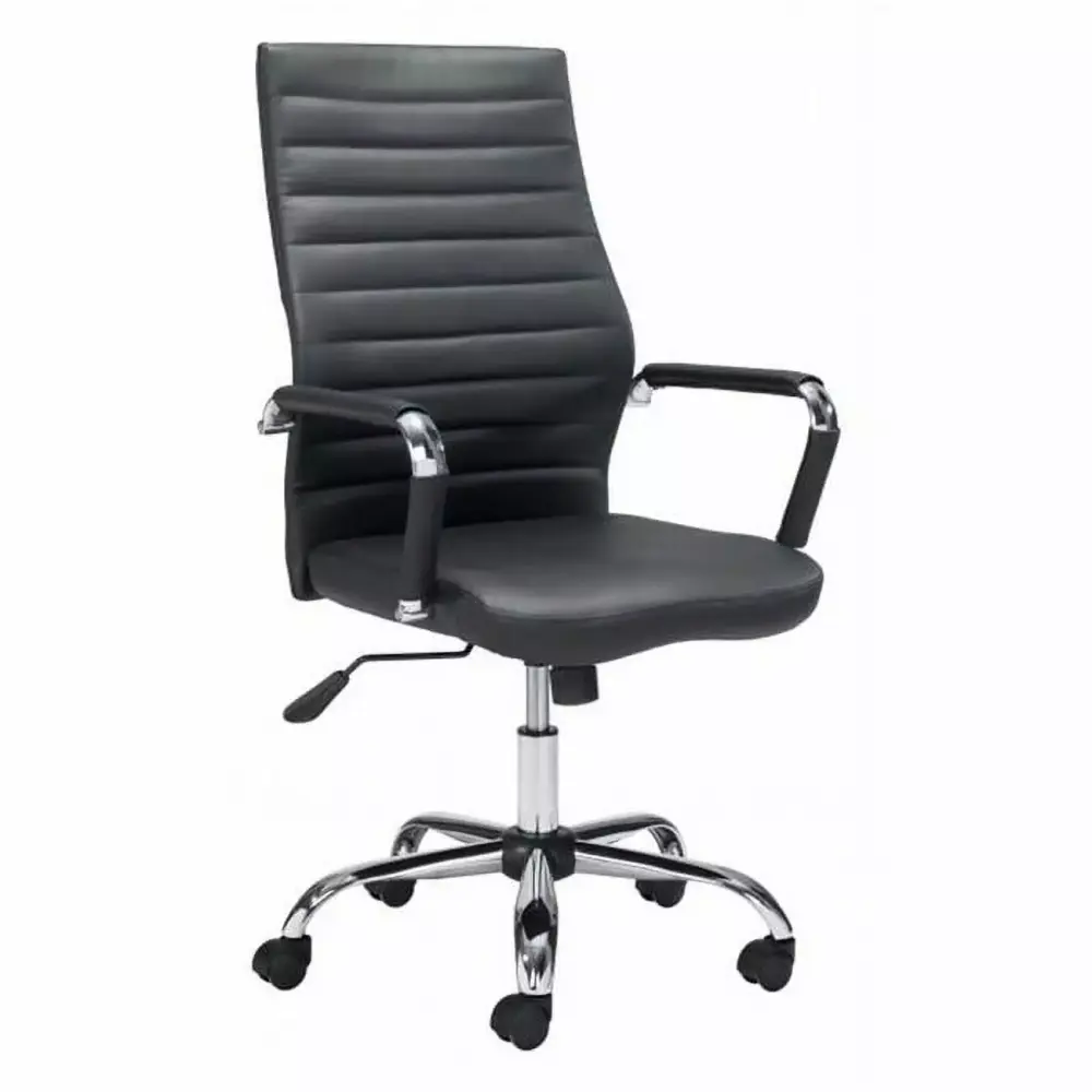 HomeRoots White Faux Leather Ergonomic Classic Office Chair
