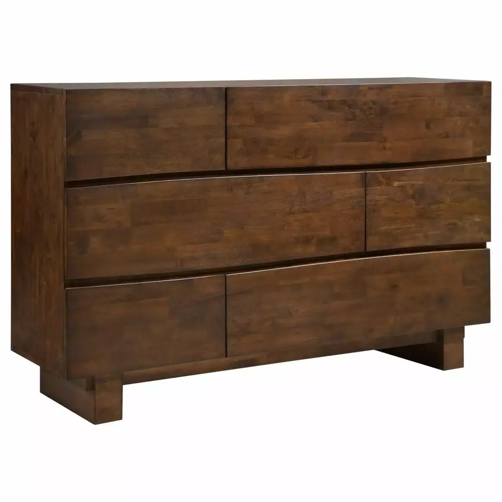 Genevieve 6-drawer Rectangular Dresser Dark Brown - Classic Bedroom Storage Furniture