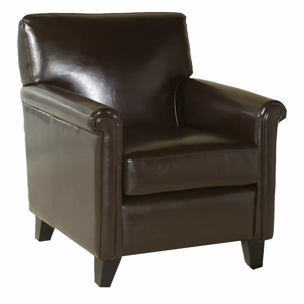 Loretto Brown Bonded Leather Club Chair for Office