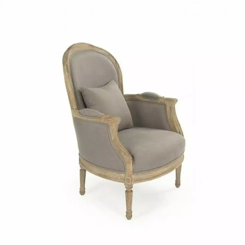 Zentique Pascal Club Chair Grey Linen 27 x 38 x 30.5 in
