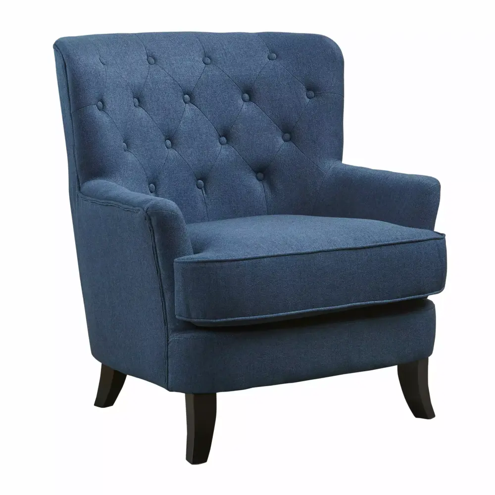GDF Studio Annella Tufted Fabric Club Chair in Navy Blue - Elegant Home Decor