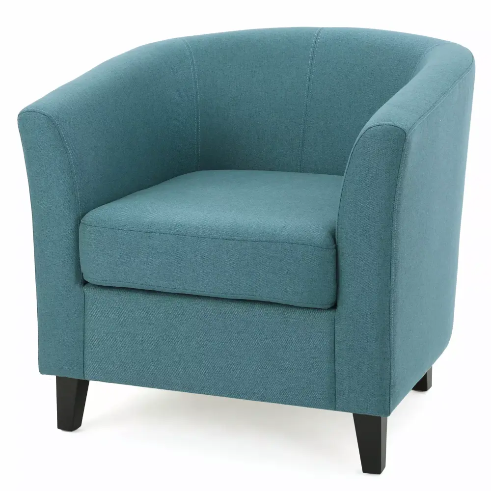 GDF Studio Naria Fabric Club Chair Dark Teal Contemporary Living Room Chair