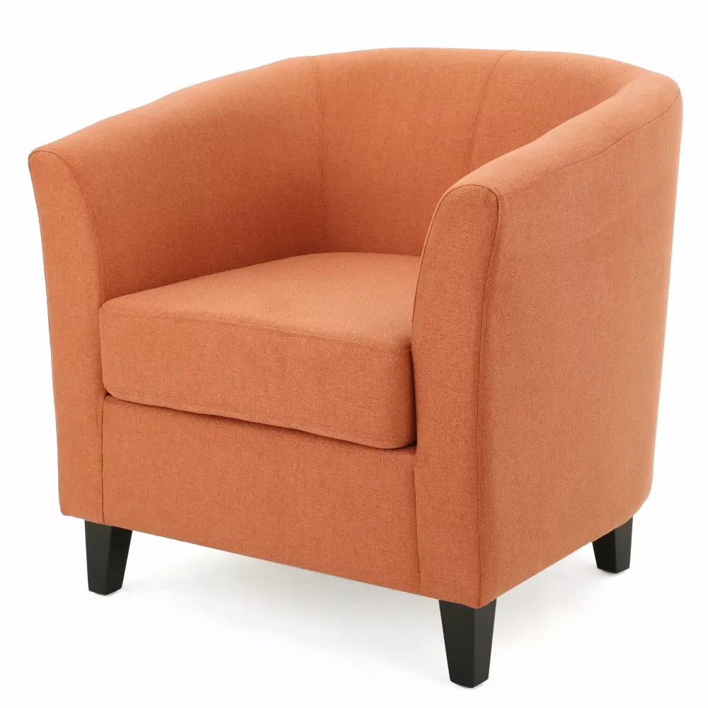 Naria Orange Fabric Club Chair for Modern Living Room