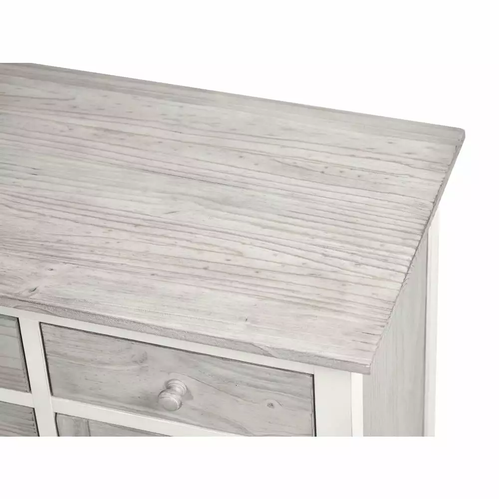 Sea Wind Florida Islamorada Wood Dresser with 6 Drawers in Gray and White