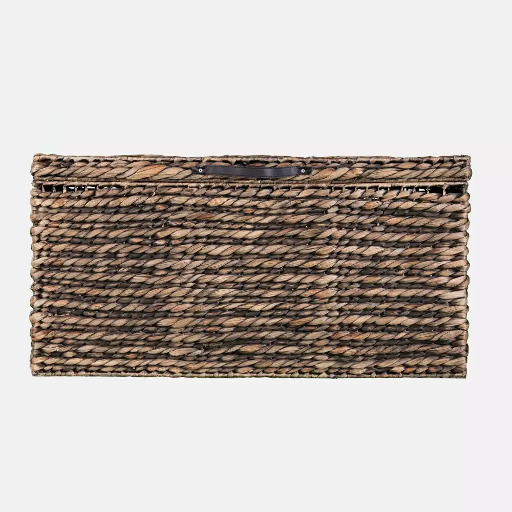 Bruneau Water Hyacinth Cocktail Storage Trunk Ottoman in Espresso Washed Natural