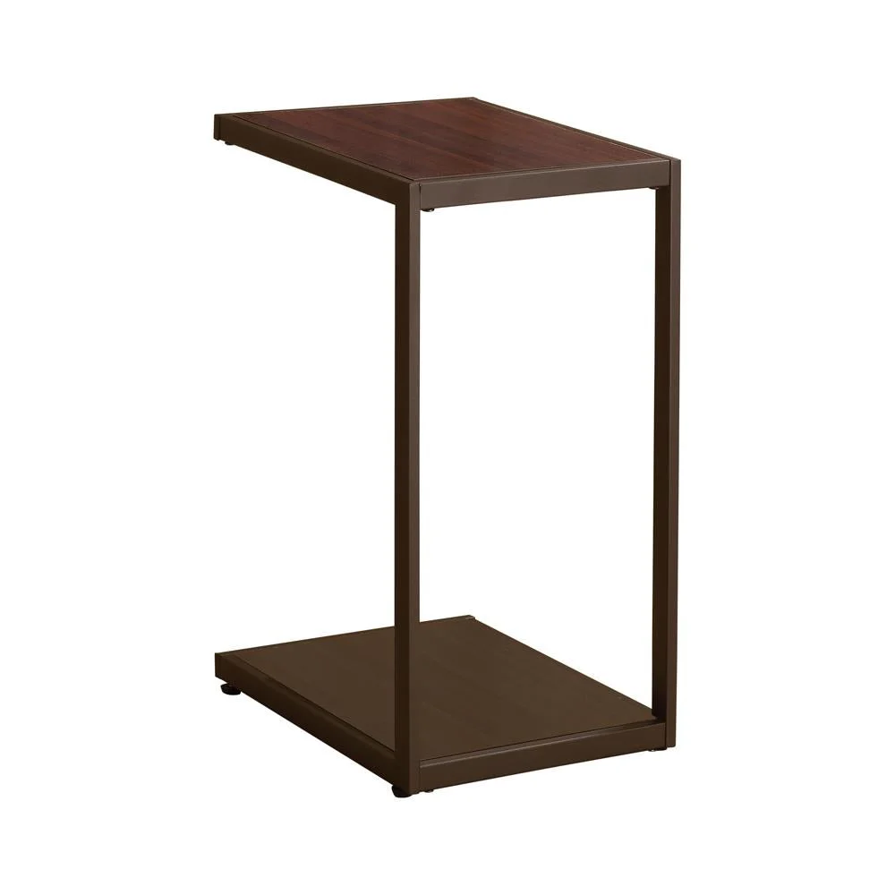 Jose Rectangular Accent Table with Bottom Shelf Brown Coffee Table