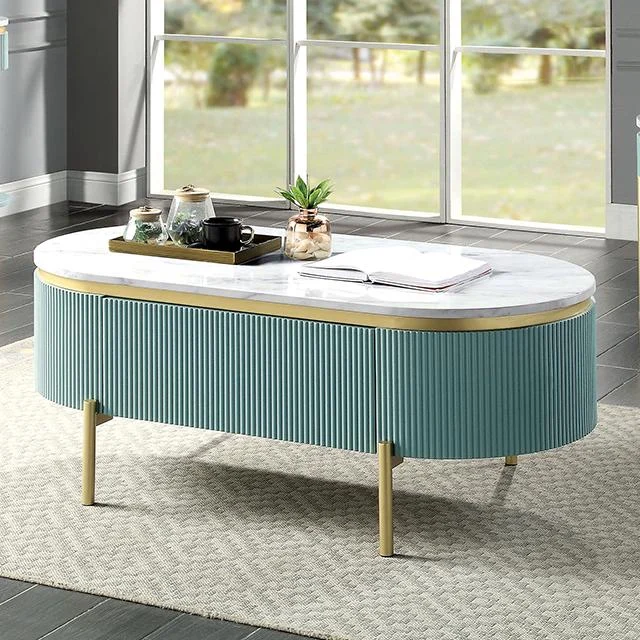 KOBLENZ Coffee Table Light Teal Modern Living Room Table