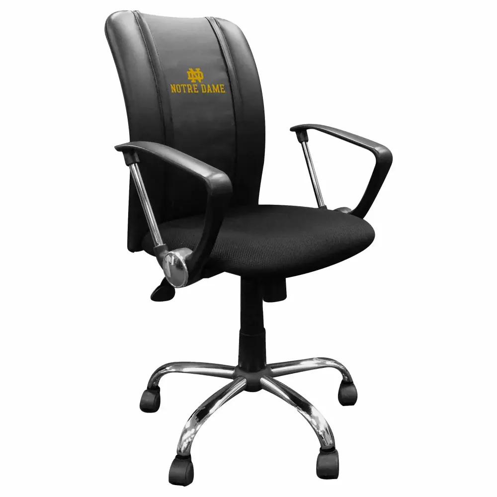 Notre Dame Wordmark Logo Curve Task Chair with Zipper System for Fans