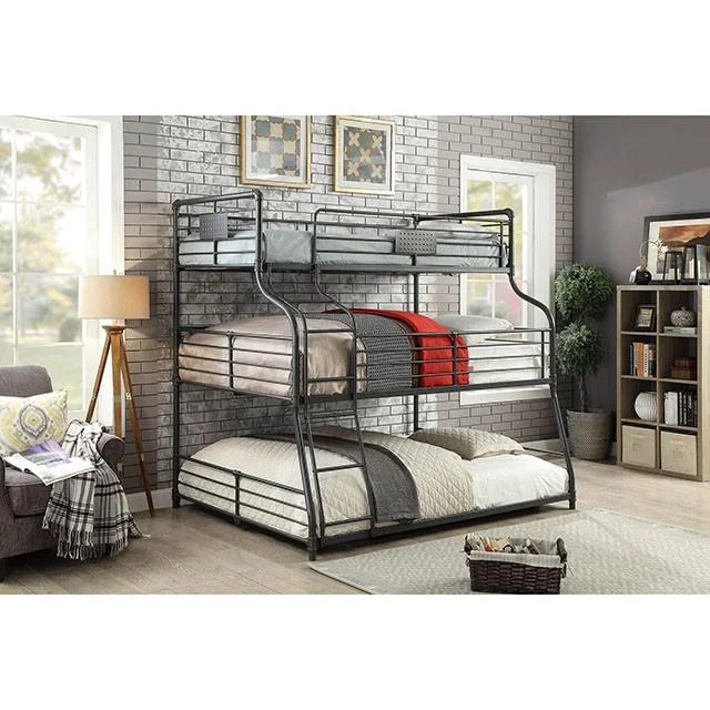 Olga III Sand Black Twin Full Queen Bunk Bed Versatile Sleeper
