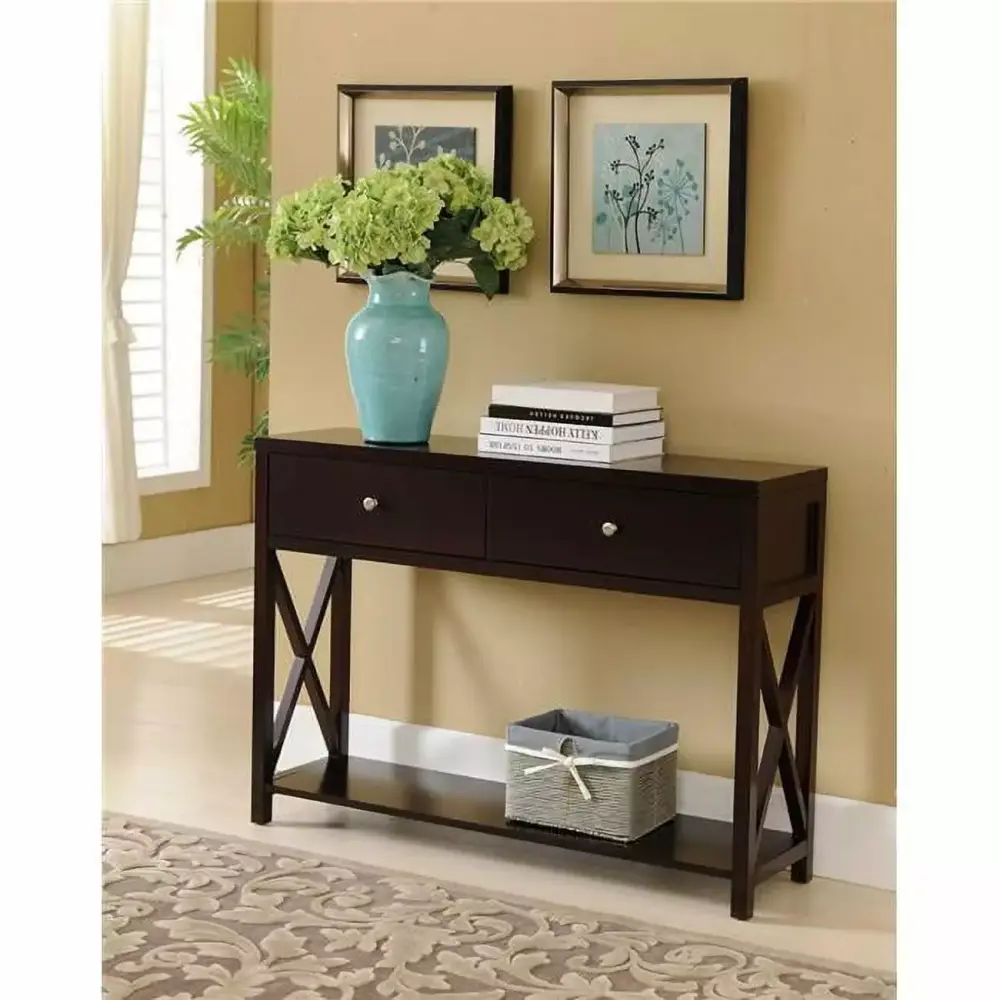 30 x 42 x 12 Inch Console Table in Dark Cherry