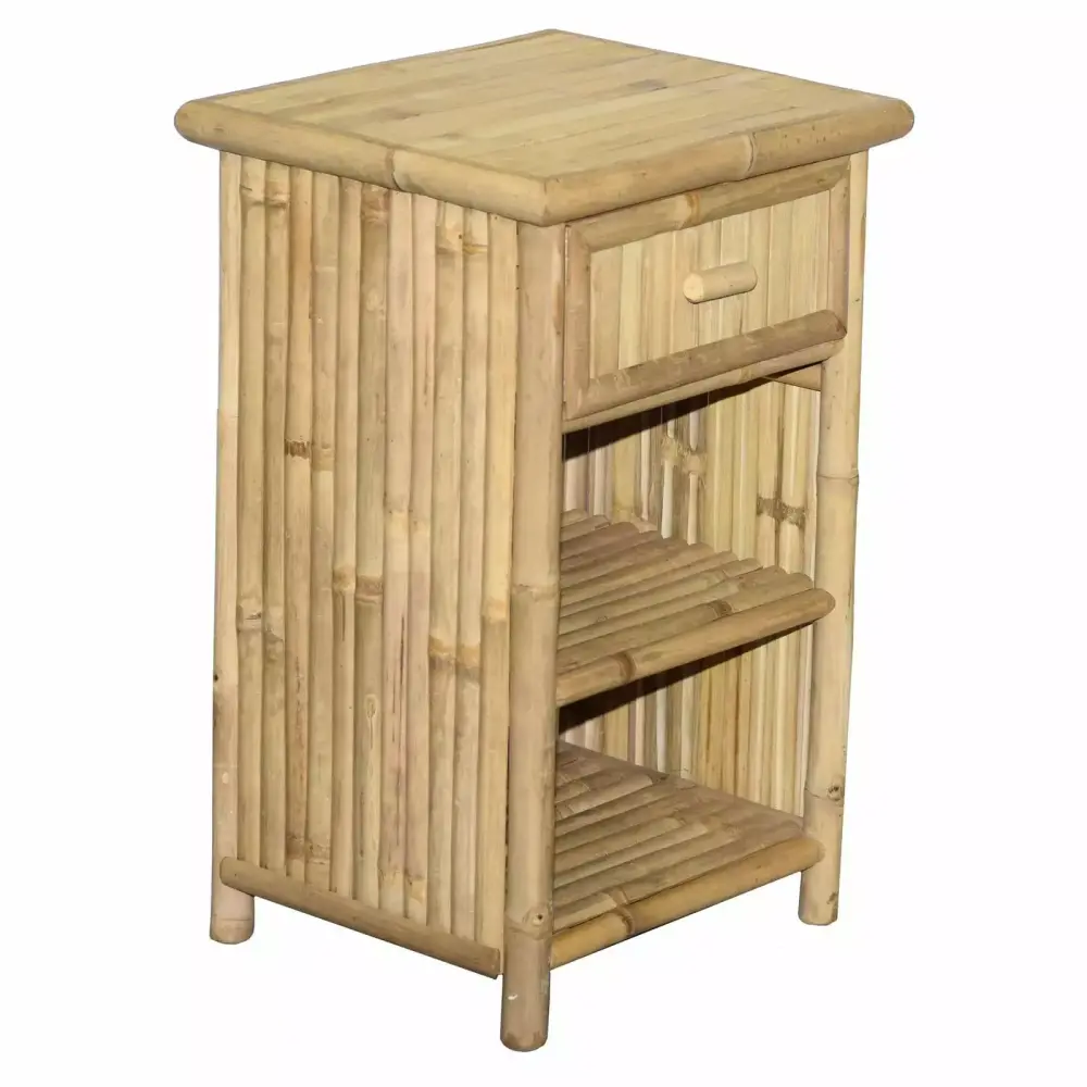 Bamboo54 Slim Nightstand with Drawer for Small Spaces