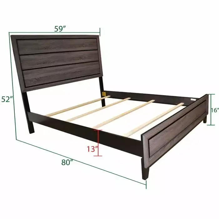 Sportaza Full 5 Pc Contemporary Bedroom Set Made With Wood in Gray - Modern Bedroom Suite