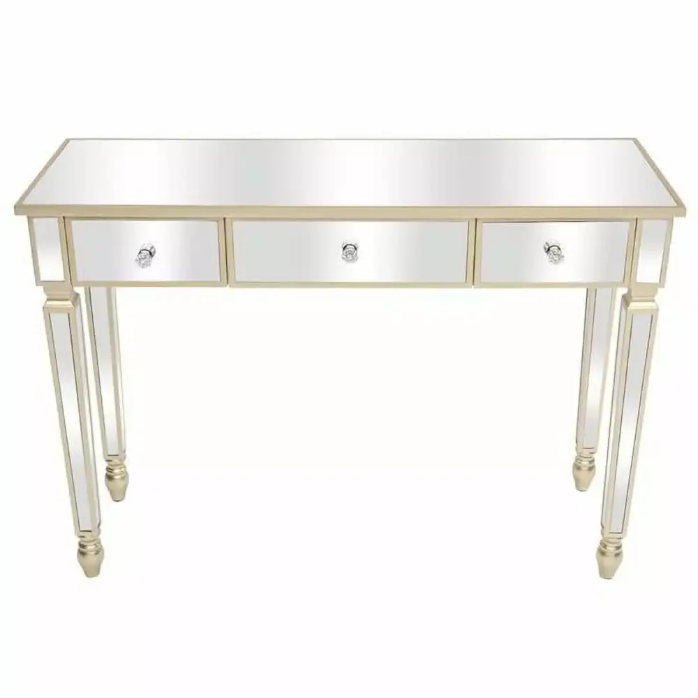 Three Drawers Mirror Table - Dressing Table and Console Table with Storage
