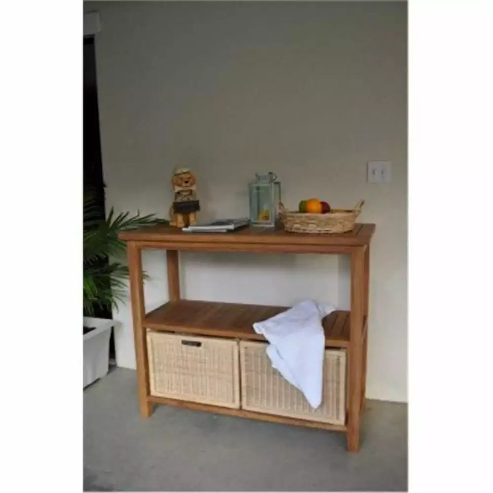 Anderson Teak Towel Console With 2 Shelves Table
