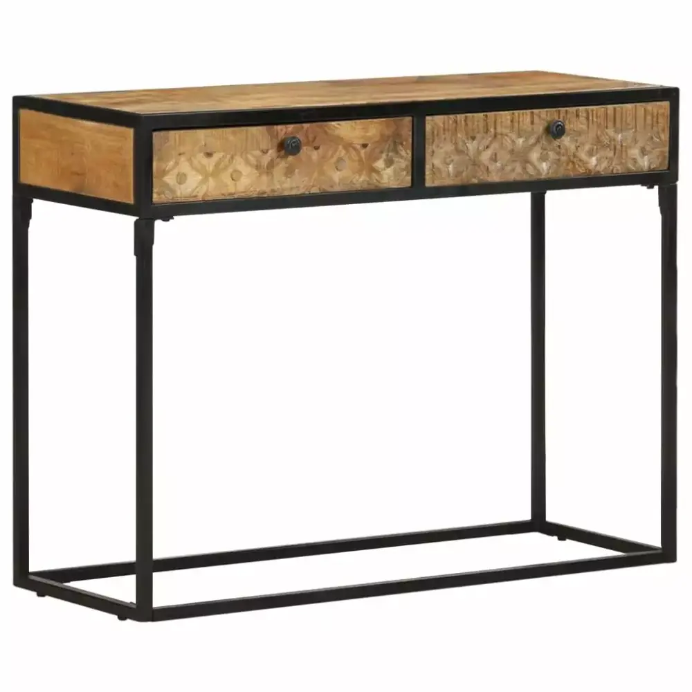 vidaXL 39.4 Inch Solid Mango Wood Console Table Durable Entryway Furniture