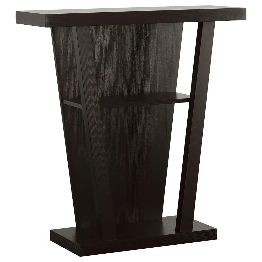 Evanna 2-Shelf Console Table Cappuccino Wooden Entryway Sofa Table