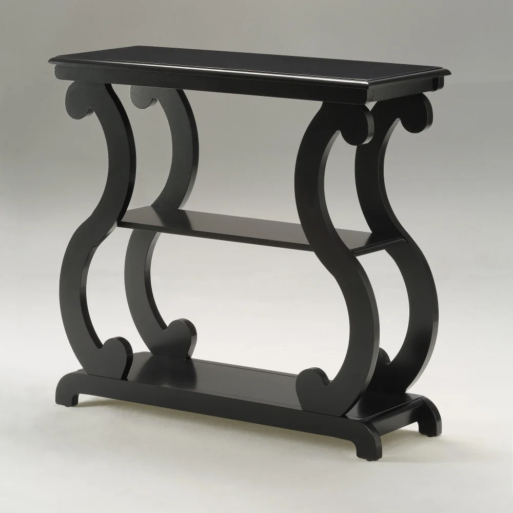LUCY Console Table in Black Finish - Stylish Entryway Table