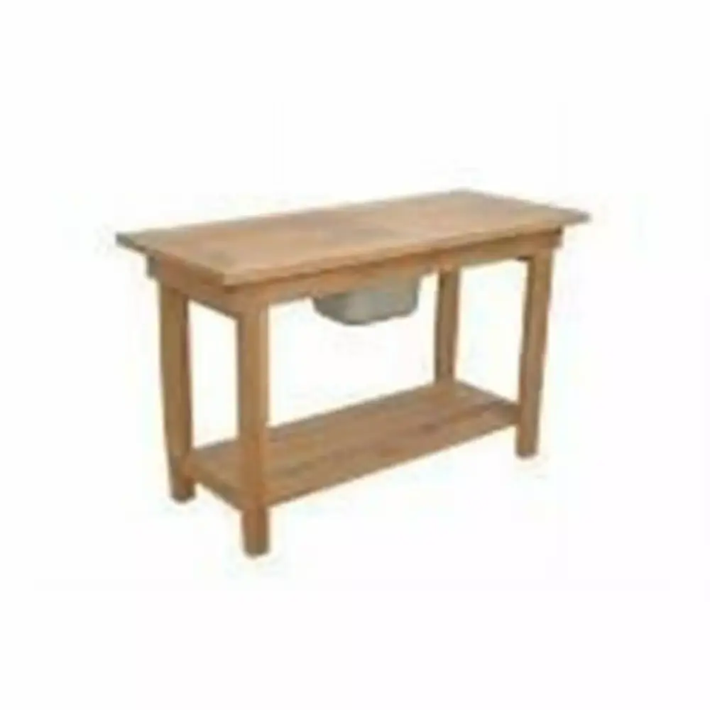 Anderson Teak Nautilus Console Table with Stainless Steel Container