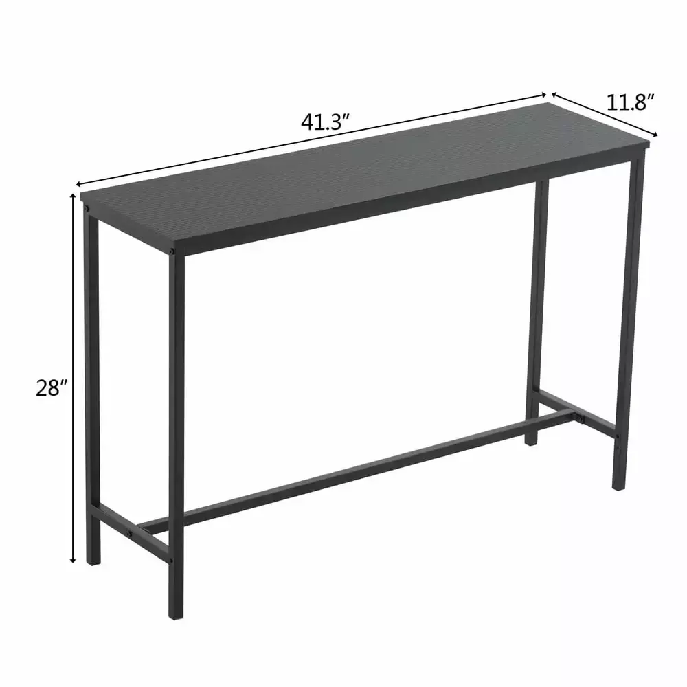 BMTBUY Industrial Black Oak Single Layer Porch Table 105x30x71cm