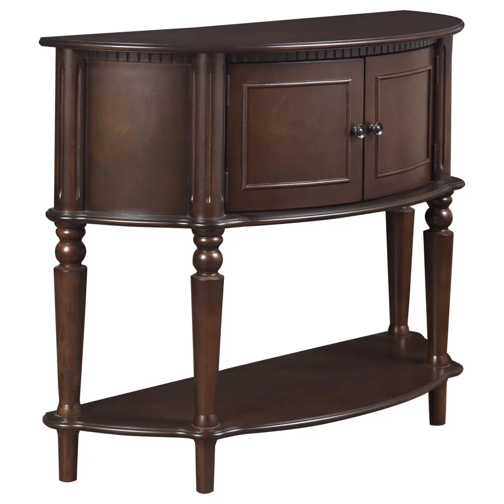 Brenda Console Table with Curved Front Brown Elegant Hallway Furniture