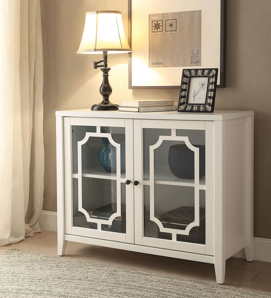 Ceara White Console Table - Modern Hallway Table with Drawers
