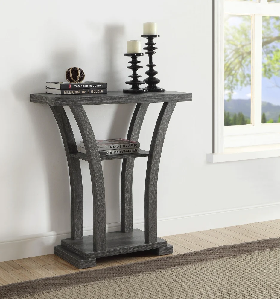 Draper Grey Console Table - Modern Hallway Table with Drawers