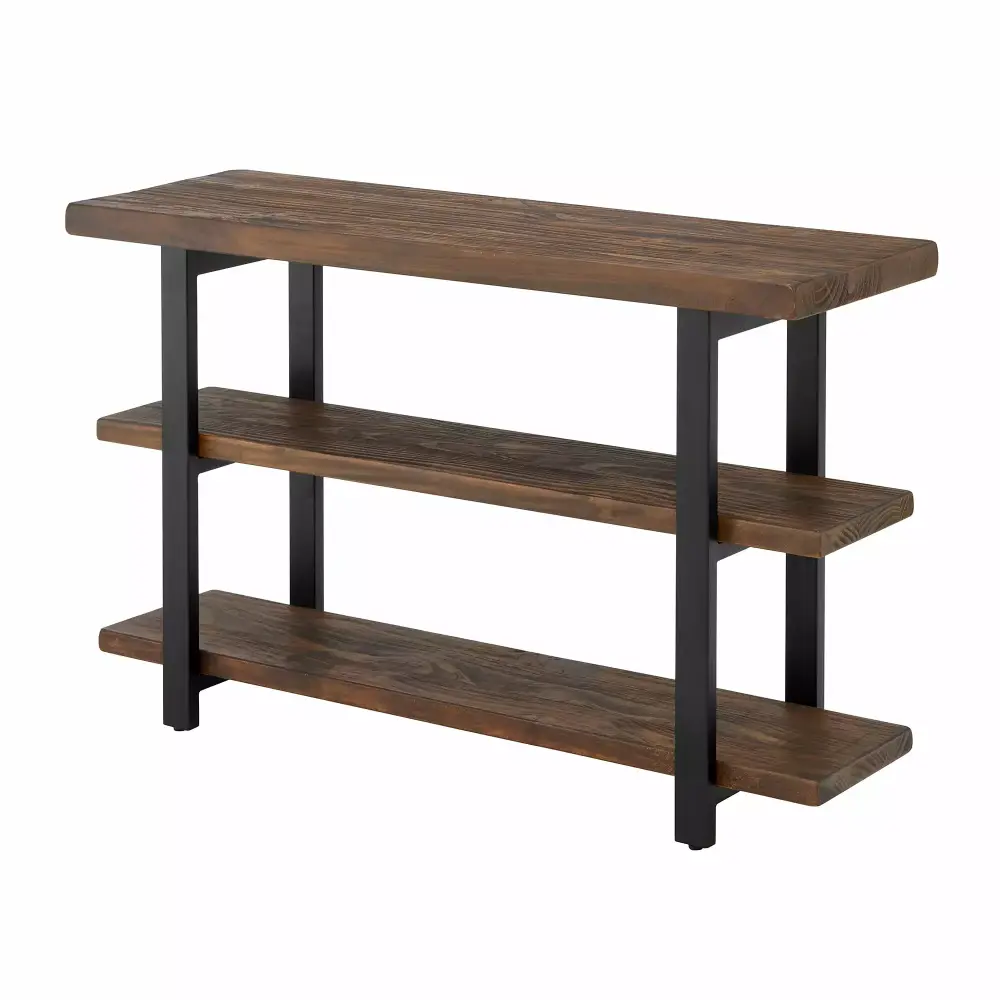 Megaware Pomona Media Console Rustic Natural Wood TV Stand for Living Room