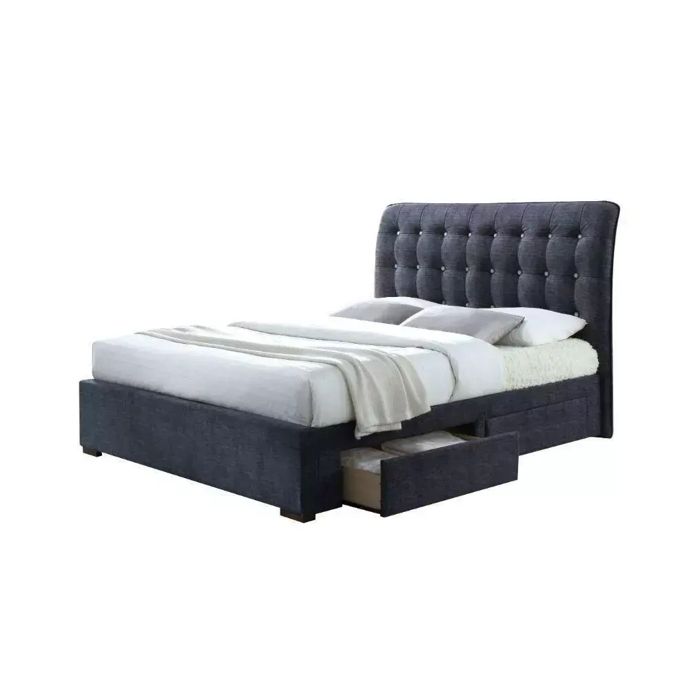 Contemporary Dark Gray King 5pcs Bedroom Set by Acme Saveria 25657EK-5pcs