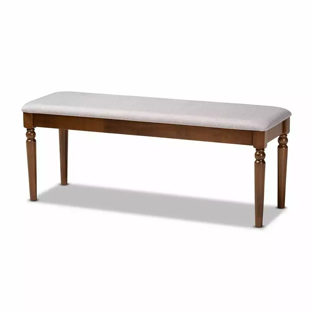Giovanni Modern Contemporary Grey Fabric and Wood Dining Bench for Stylish Dining Areas