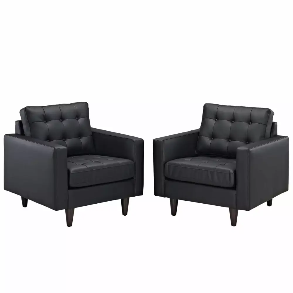 Modern Black Contemporary Living Room Armchair Set of 2