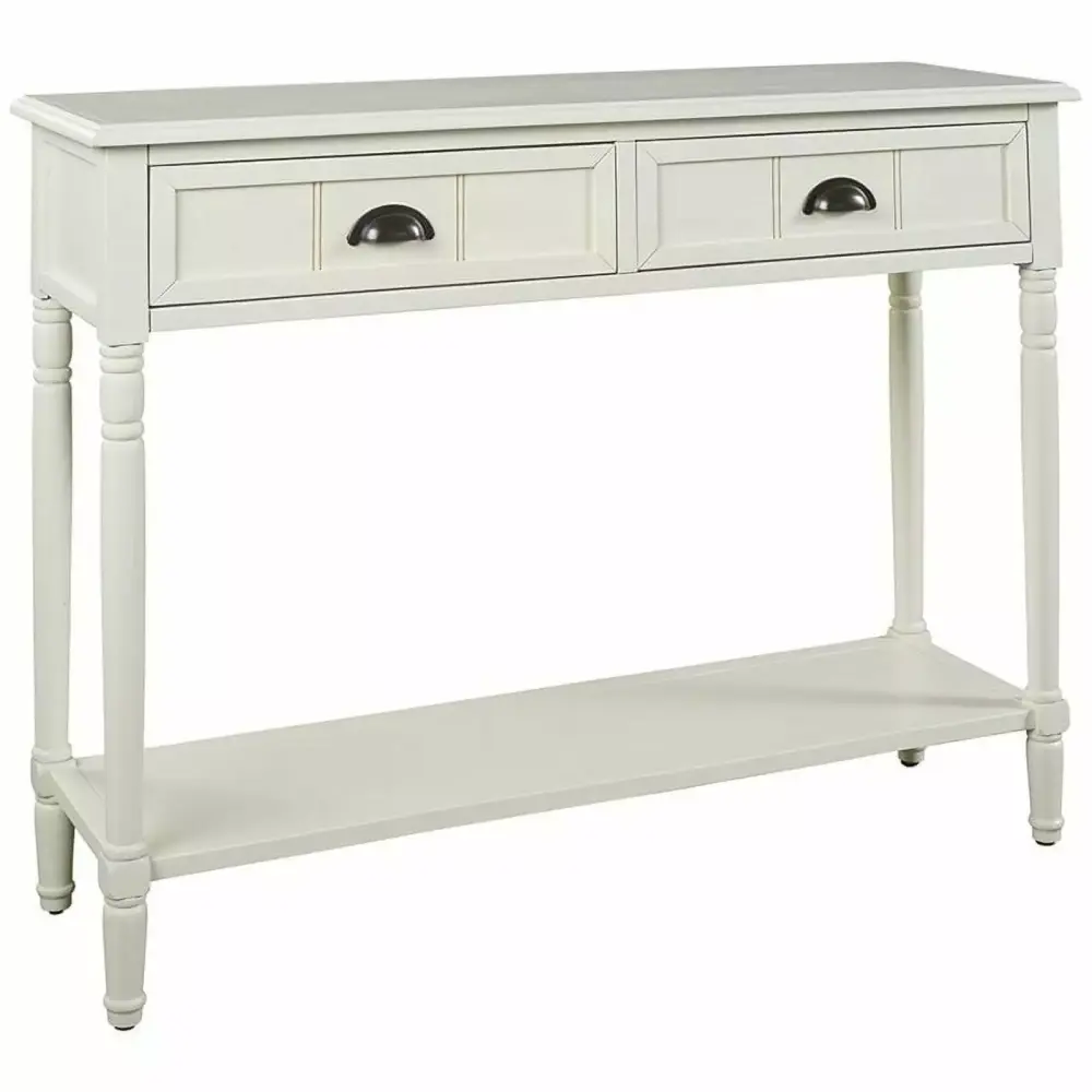 Bowery Hill Contemporary Engineered Wood Console Table in White Modern Entryway Sofa Table