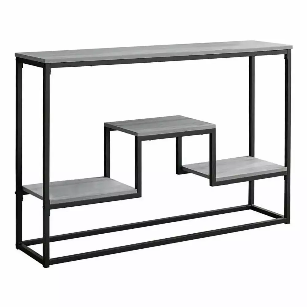 HomeRoots 48 in. Rectangular Grey Wash Finish Hall Console Accent Table - Contemporary Entryway Table