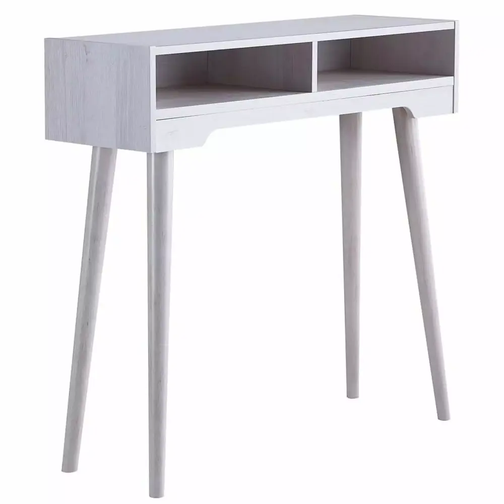 Bowery Hill Contemporary Wood Console Table in Weathered White Finish