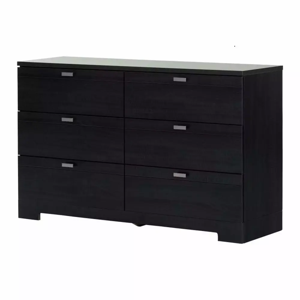 Rosebery Kids Contemporary 6 Drawer Dresser Black Onyx Childrens Furniture